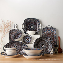 Top selling plates sets dinnerware modern ceramic dinner set series Bohemian style porcelain dinner sets